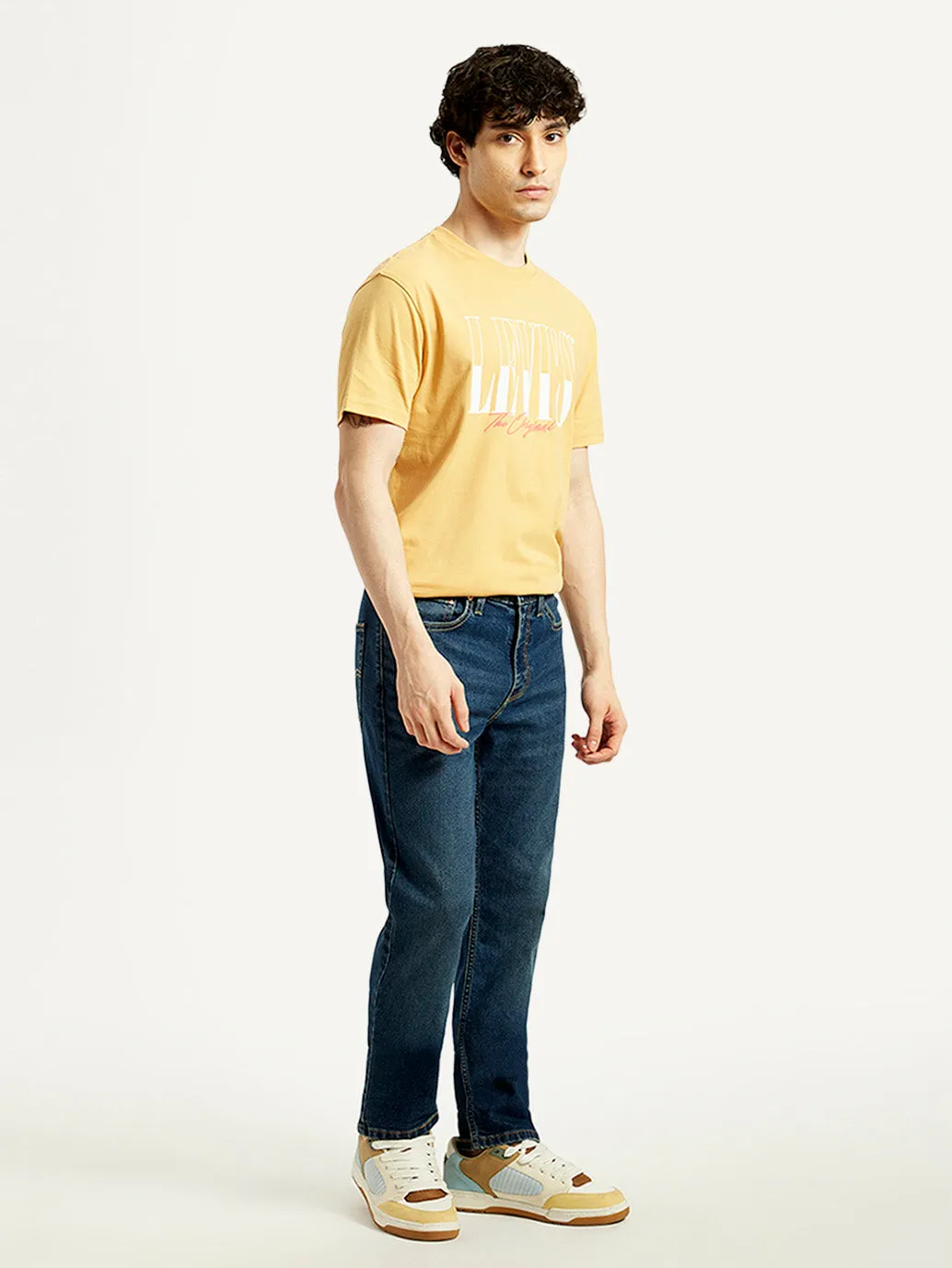 Men's 511 Dark Indigo Slim Fit Mid Rise Jeans Streetwear Fan Minimalist Style