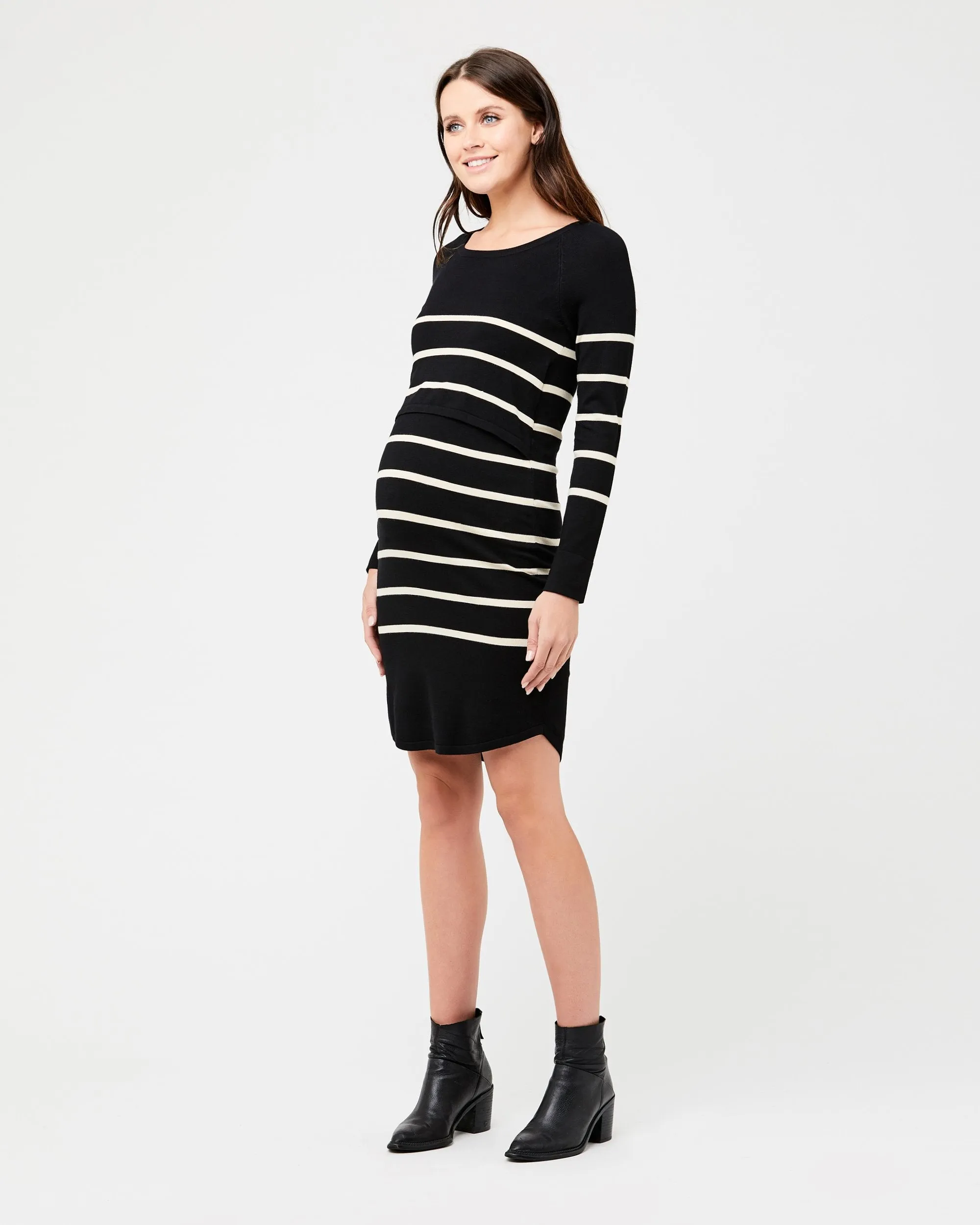 Baby care formal maternity Valerie Up/Down Nursing Tunic Black / Ecru