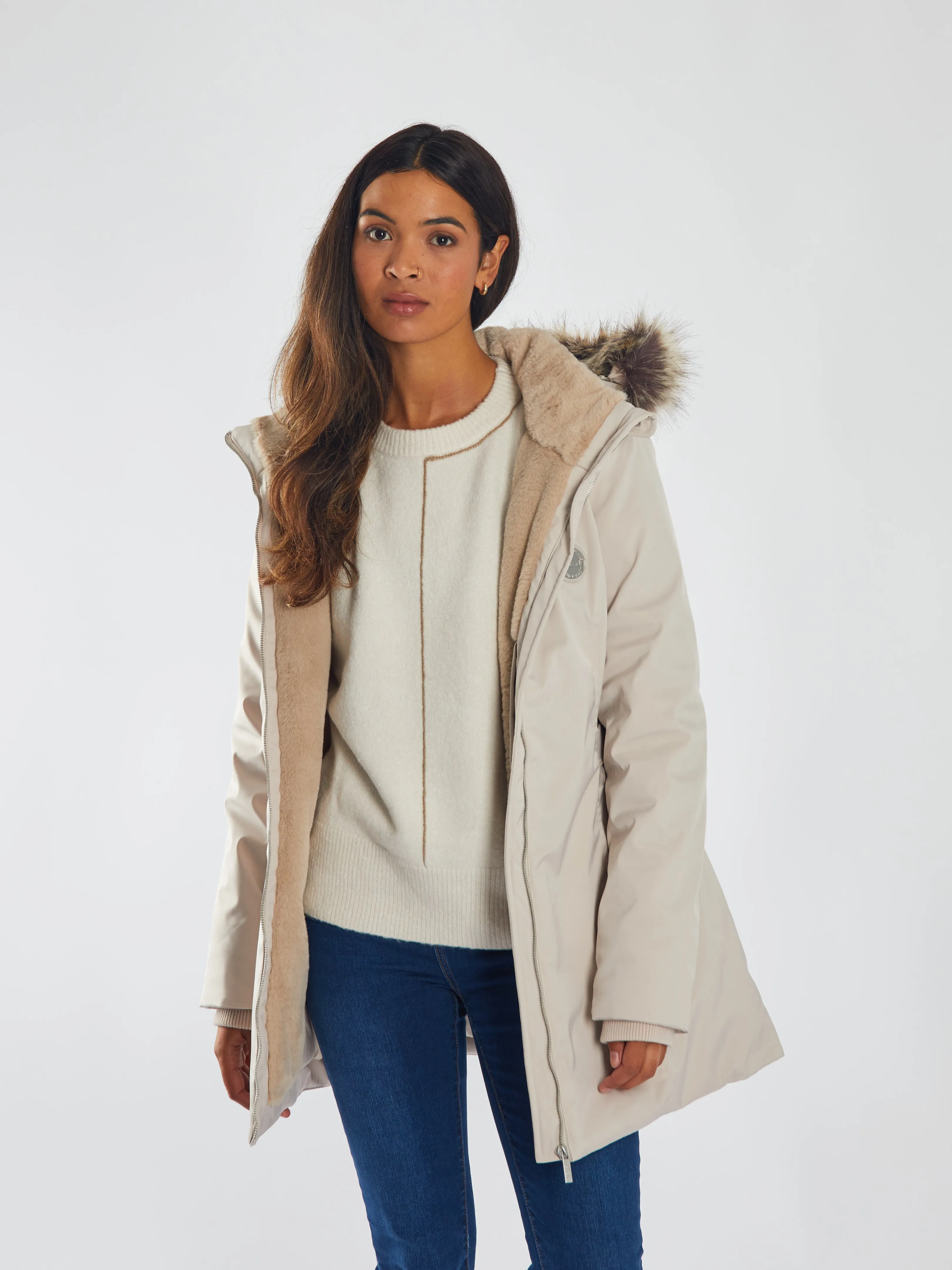 Ventilated Back Panel Breathable Membrane Oona Jacket Chateau Grey