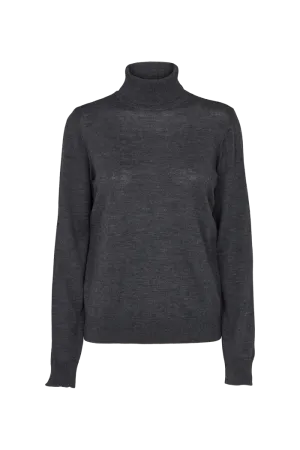 Vera Roll Neck - Dark Grey Mel. Temperature control Airy Piece