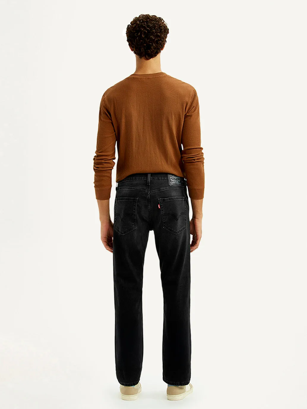 Men's 513 Black Slim Straight Fit Mid Rise Jeans Low Impact Processing Timeless Waist