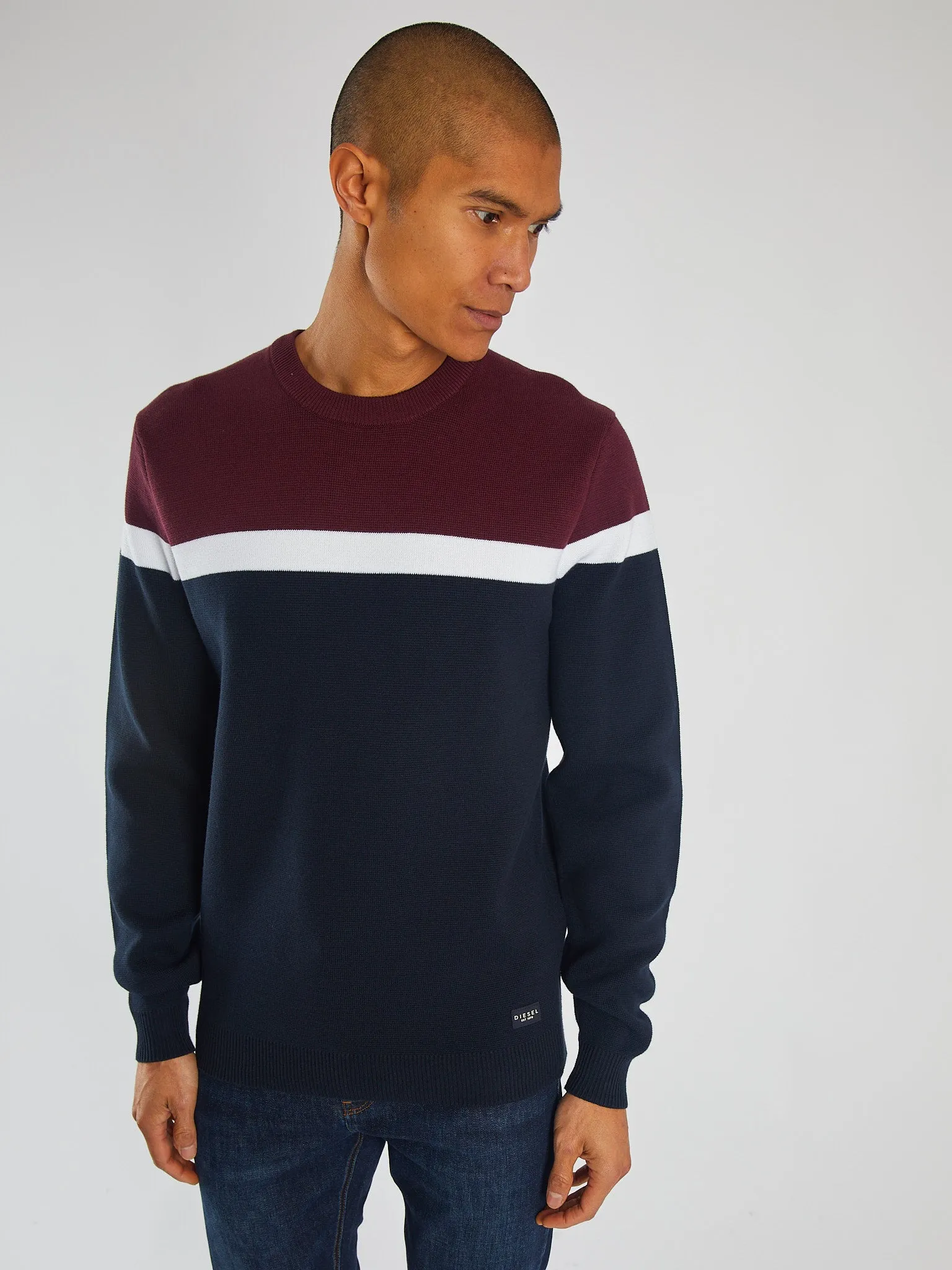 Vic Sweater Wine Port elastic waistband FrictionReduced Sleeve Construction