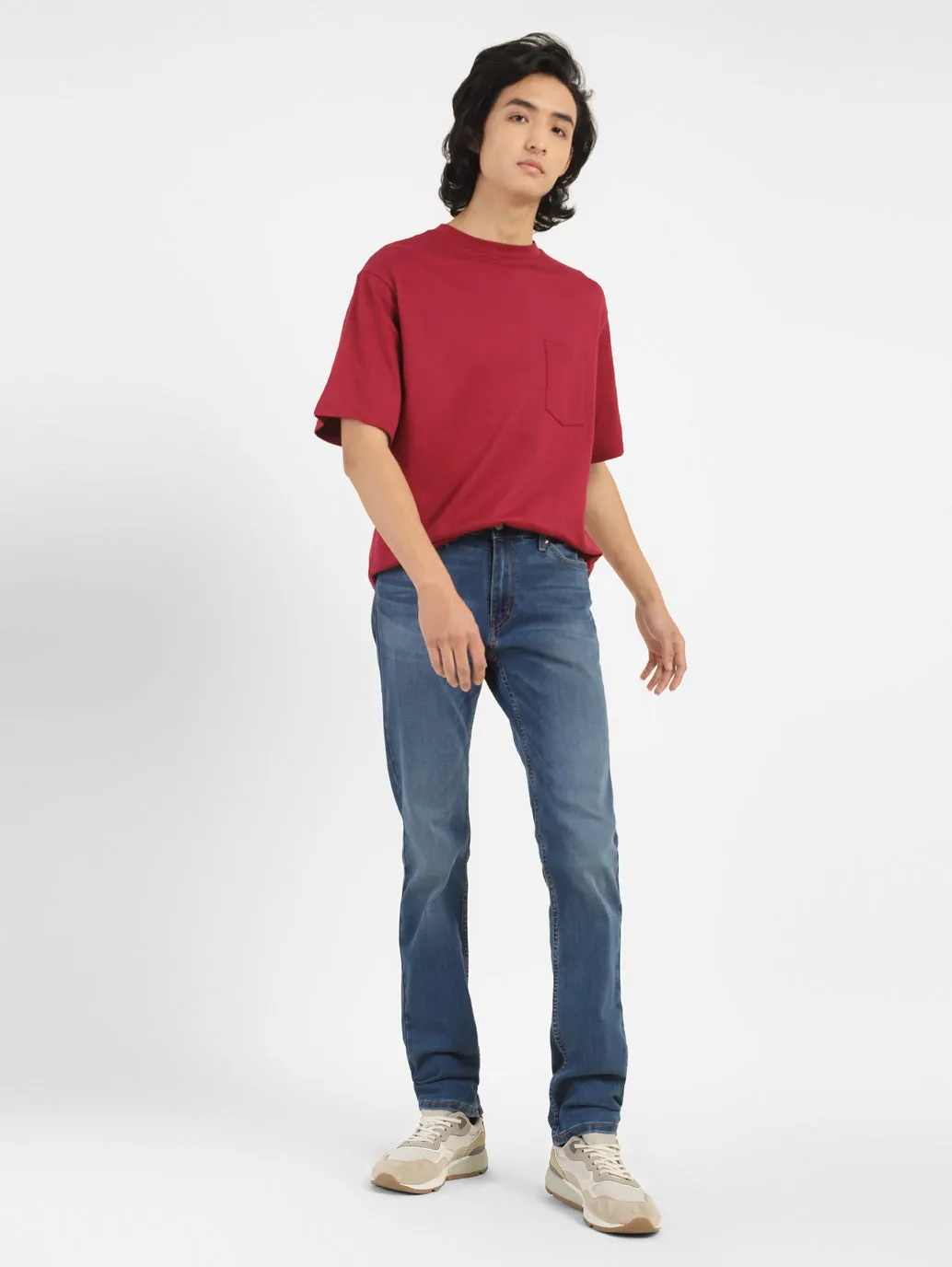 Men's 511 Blue Slim Fit Mid Rise Jeans Relaxed Feel Grab And Go