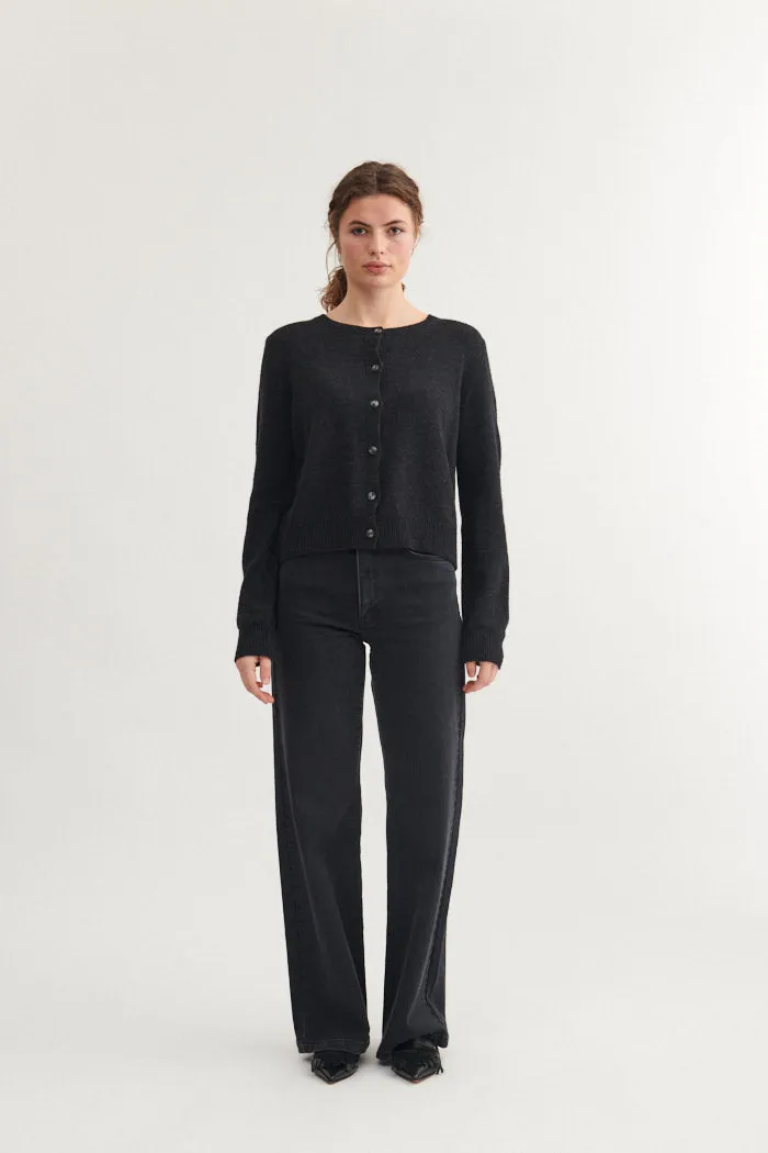 Modern Texture Cady Cardigan - Dark Grey Mel.