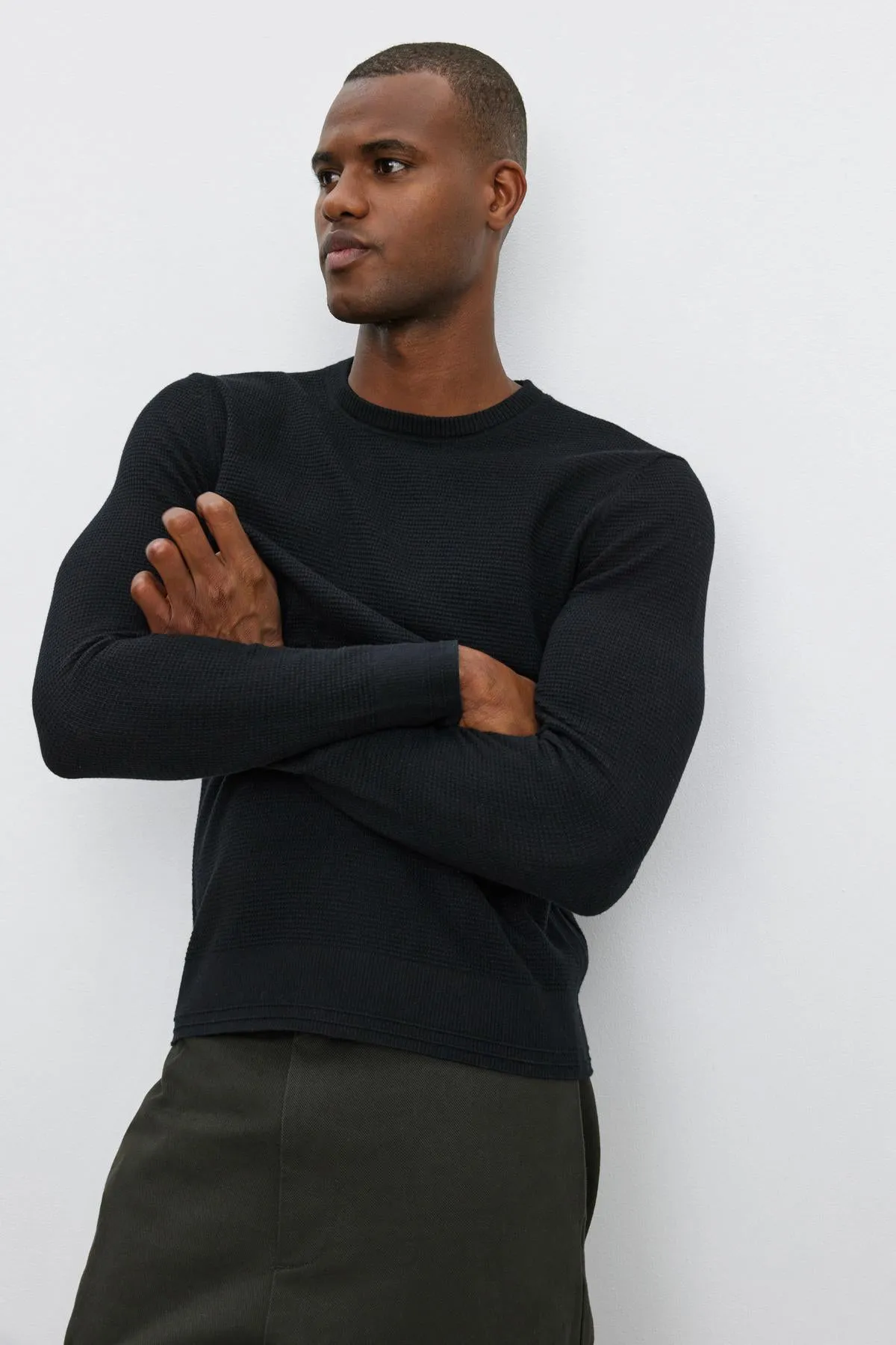 WALTER SWEATER Interlock Ribbed Collar AirflowOptimized Pattern