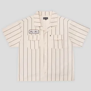 Pass~Port Striped Casual Shirt - Cream Button front