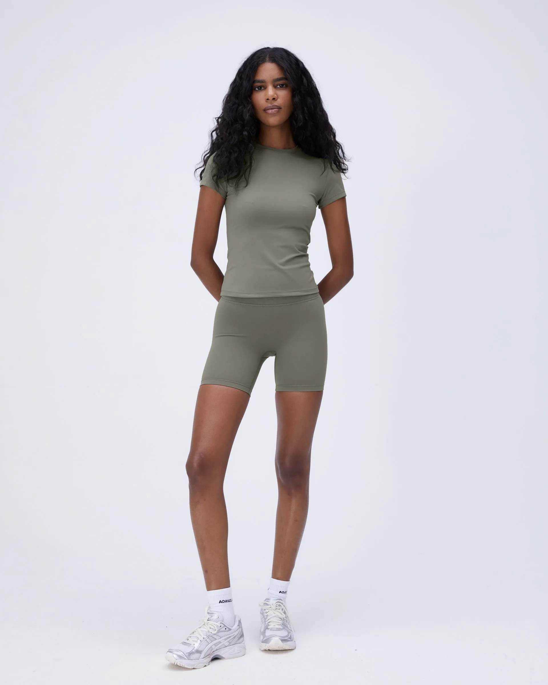 Adjustable Fit Ultimate Crop Shorts - Olive Green
