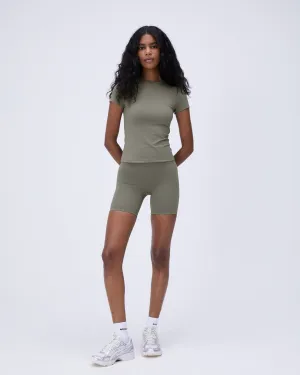 Adjustable Fit Ultimate Crop Shorts - Olive Green