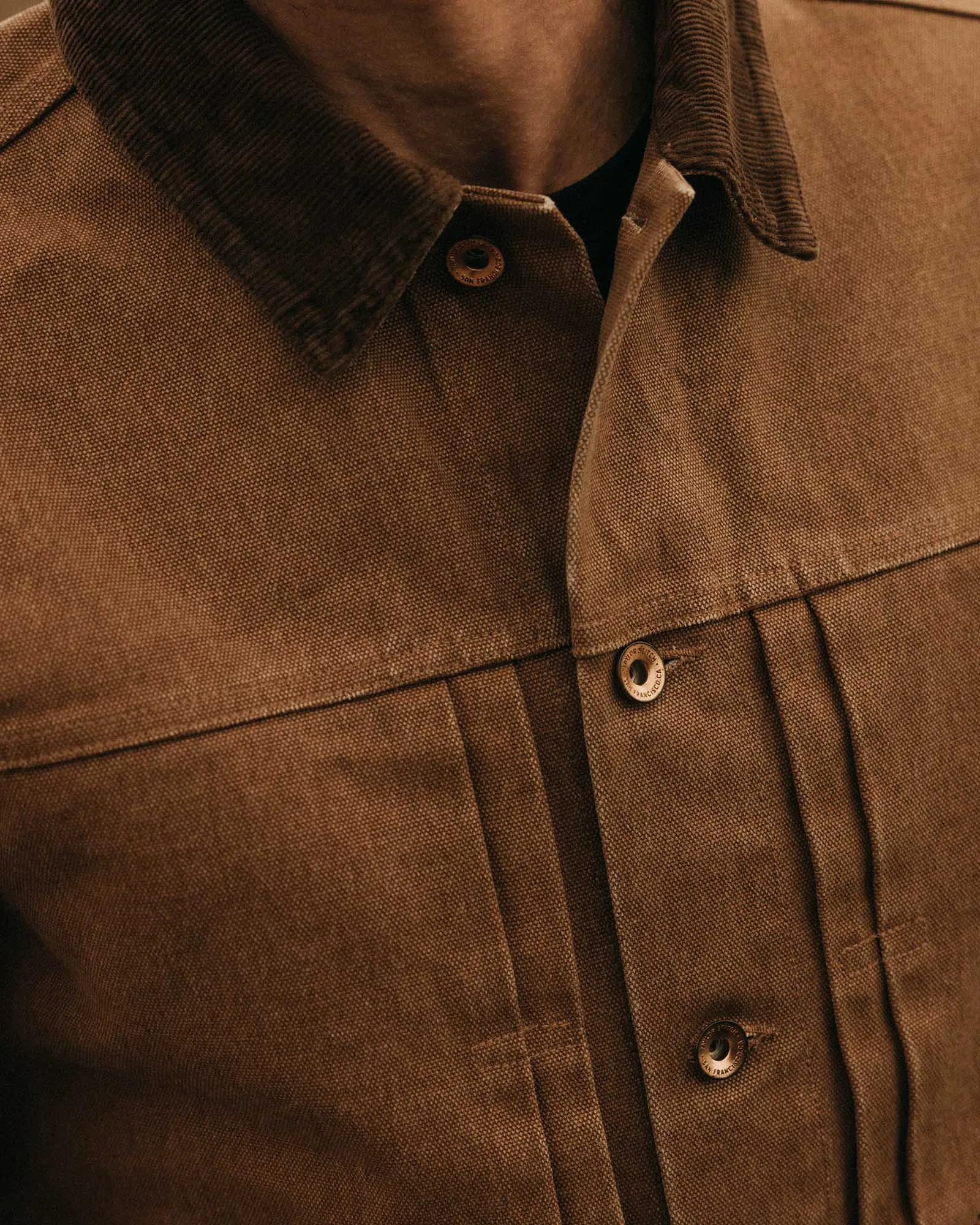 Durable Outer Shell Balanced Insulation The Ryder Jacket in Tobacco Chipped Canvas