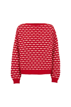 Breathable Layer Wave Sweater - High risk red / birch