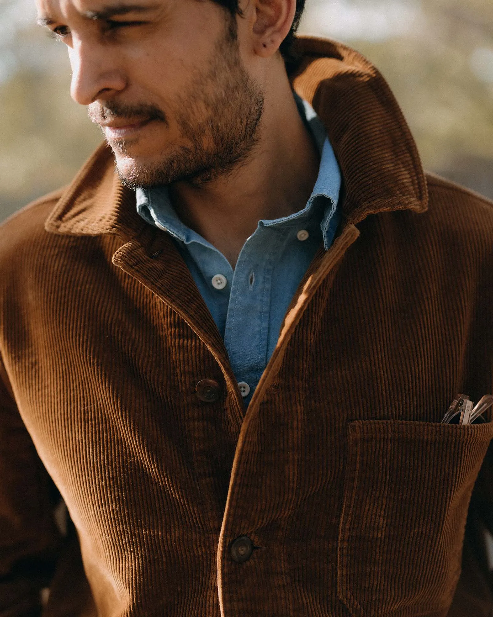The Ojai Jacket in Bourbon Corduroy Smart Casual Piece