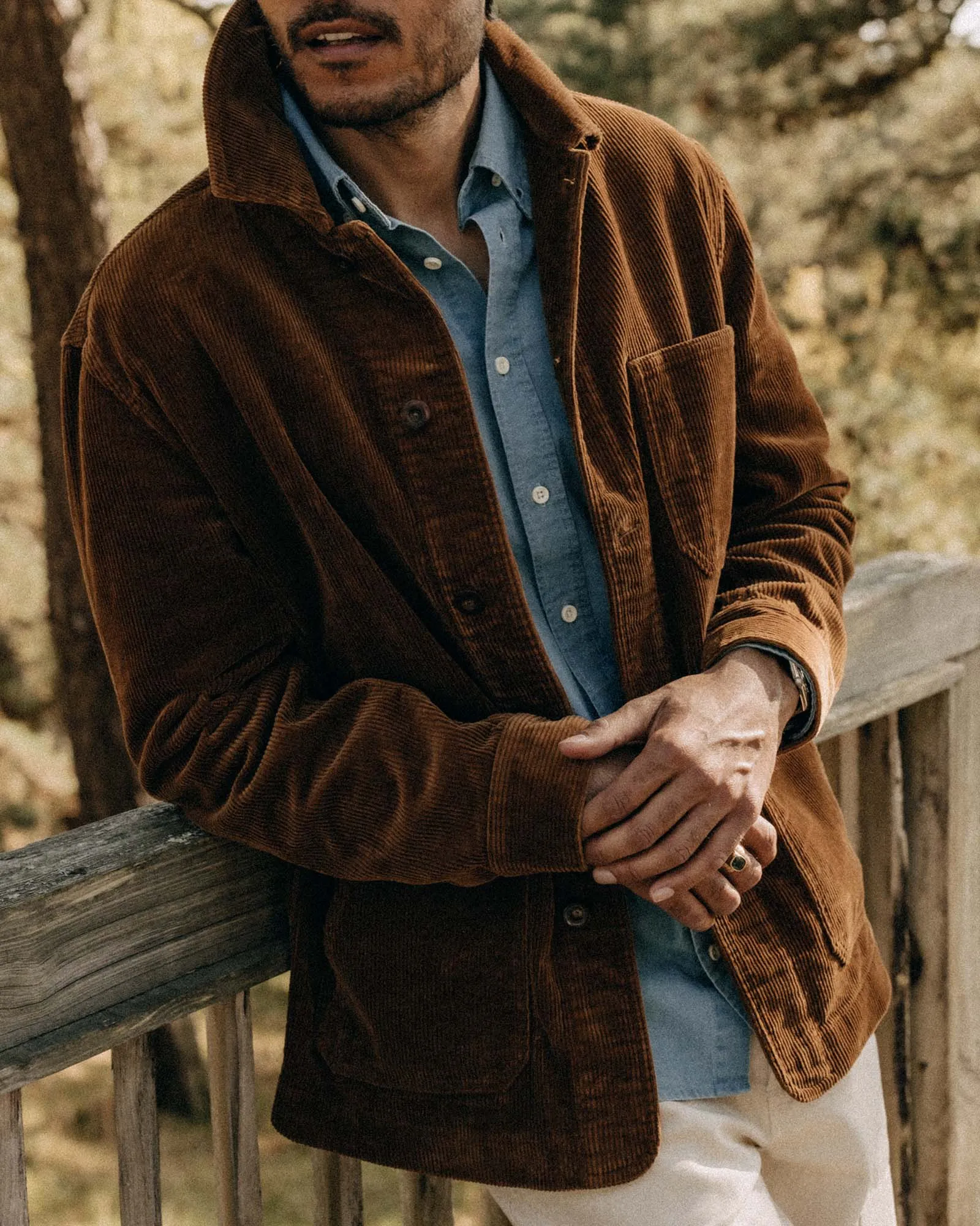 Adjustable Hem Lock System The Ojai Jacket in Bourbon Corduroy