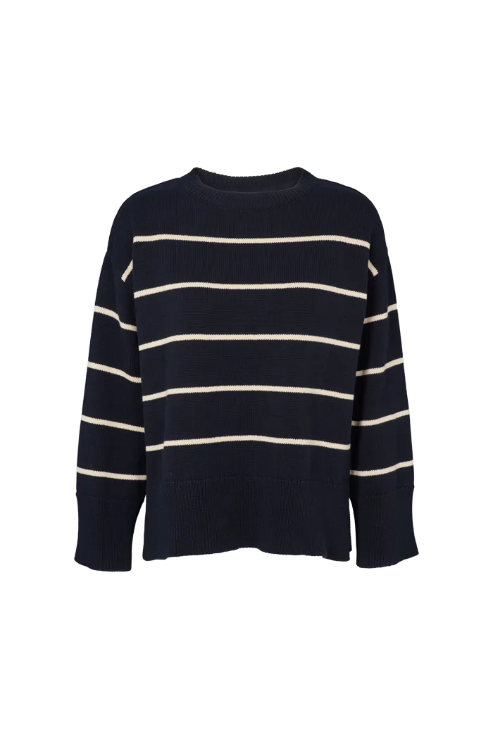 Winie O-neck Stripe - Sky captain / birch Ocean Fit