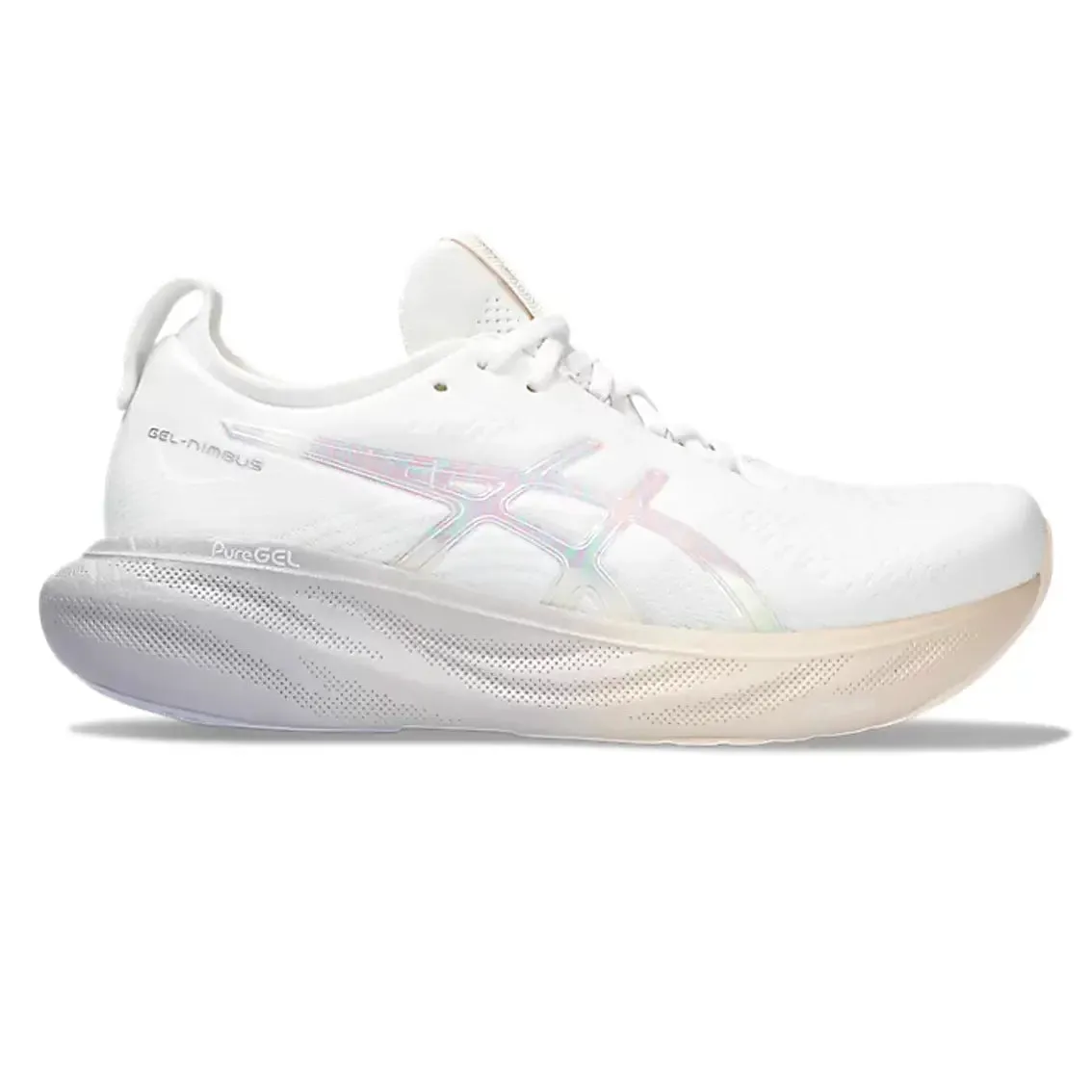 Molded Insole Womens ASICS GEL-Nimbus 25 Anniversary - White / Rose Dust