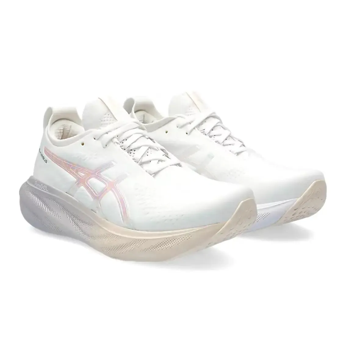 Surf Step Womens ASICS GEL-Nimbus 25 Anniversary - White / Rose Dust