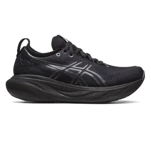 Womens ASICS GEL-Nimbus 25 - Black/ Graphite Grey Low Arch Foam Base