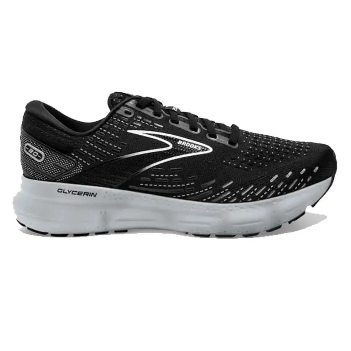 Any Path New In Womens Brooks Glycerin 20 (Wide) - Black / White