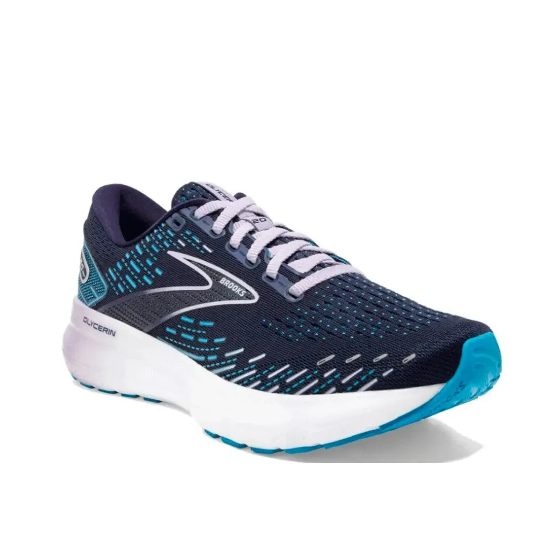 Womens Brooks Glycerin 20 (Wide) - Peacoat / Ocean / Lilac Flexibility Feature