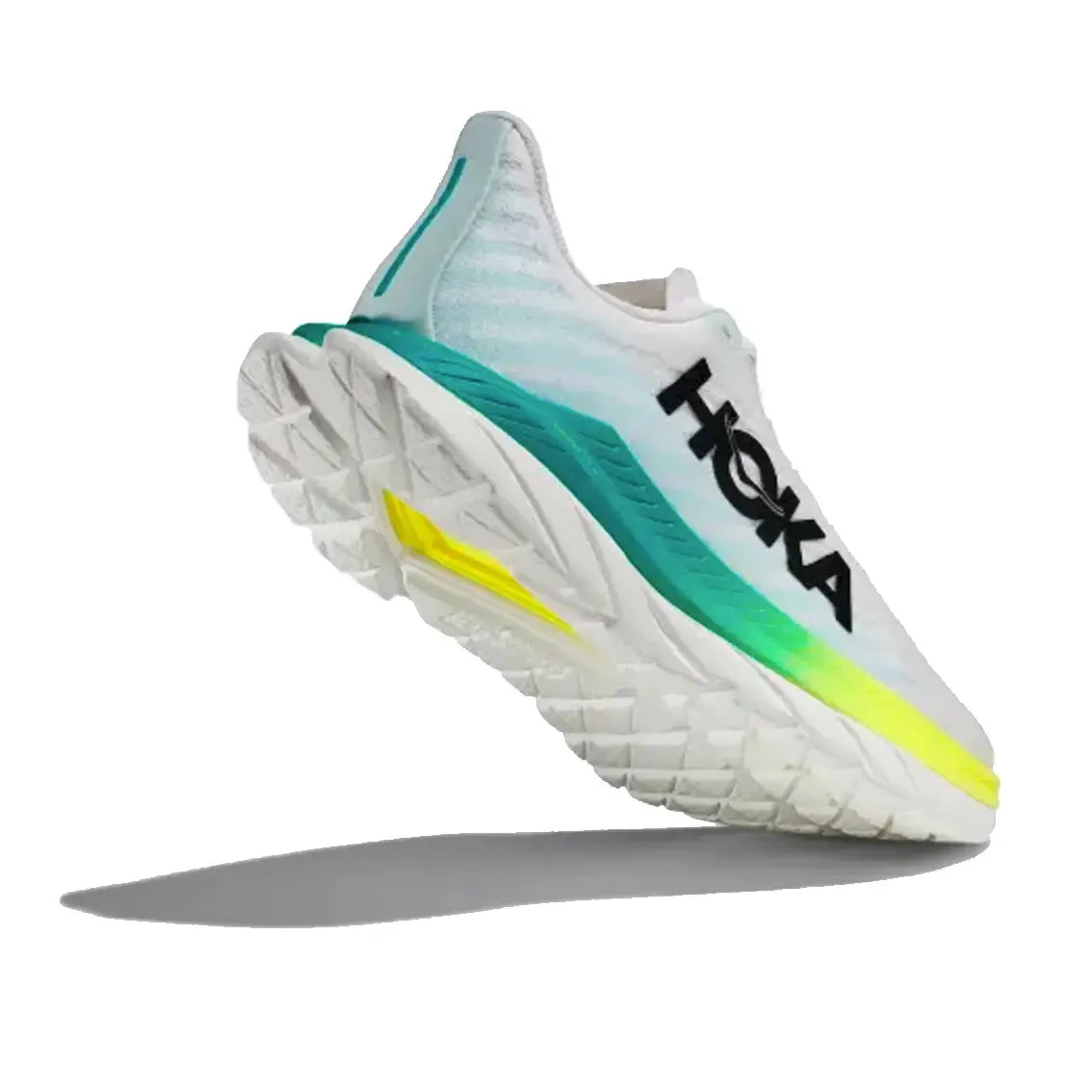 ventilation - rich running option Womens HOKA Mach 5 (Wide) - White / Blue Glass