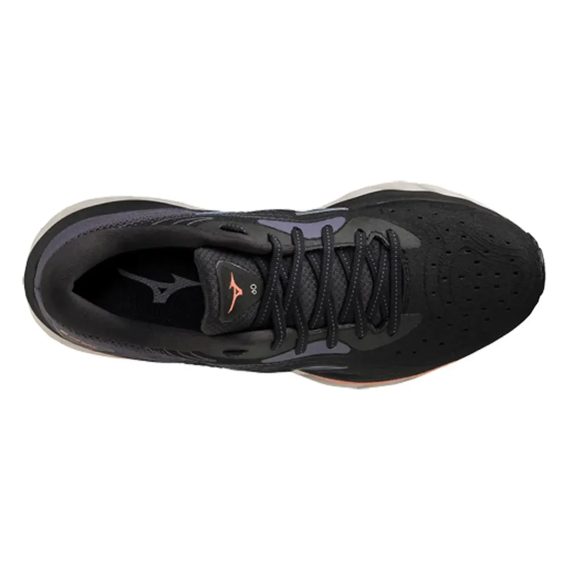 pronation - control Flex Foam Responsiveness Womens Mizuno Wave Sky 6 - Black / Quicksilver / Hot Coral