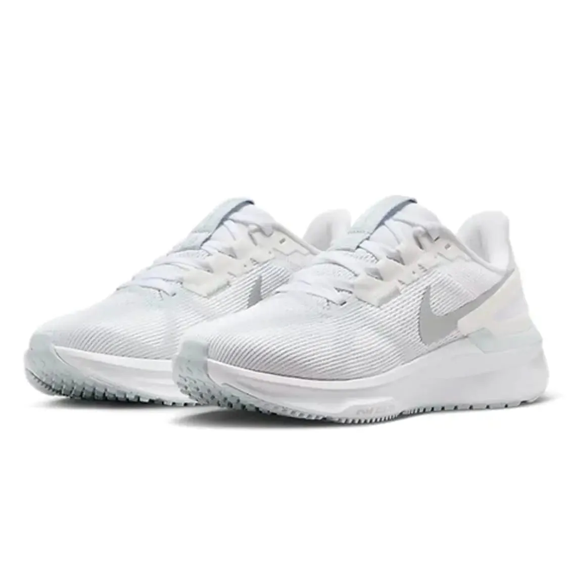 Womens Nike Air Zoom Structure 25 - White / Metallica Silver responsive - sole - technology shoes ultramarathon - specific shoes