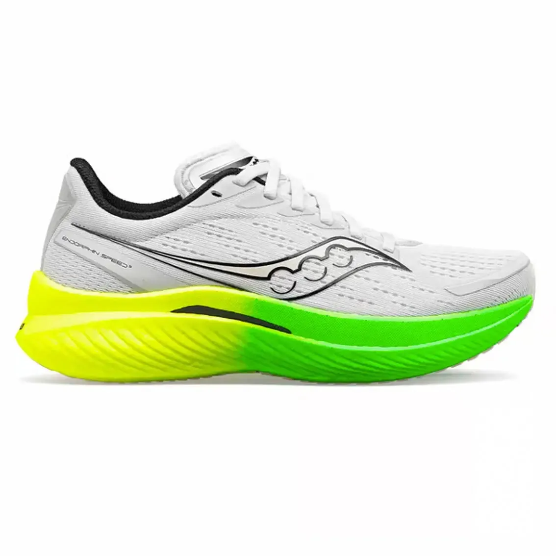 Breathable Upper Layer quick - drying - design shoes Womens Saucony Endorphin Speed 3 - White / Slime