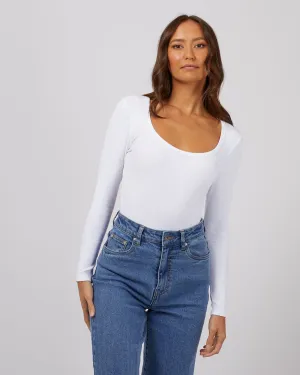 Hazel Long Sleeve White Recycled Polyester Blend