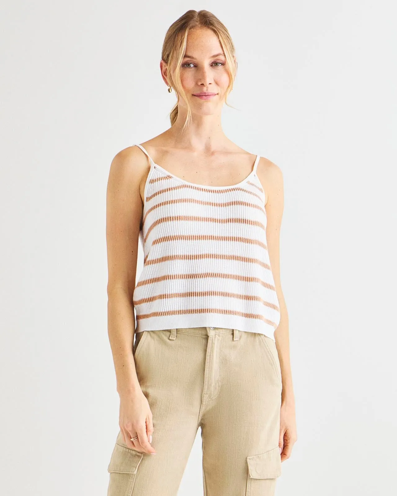 Cashblend Luna Stripe Sweater Tank Urban Smart Comfy Design