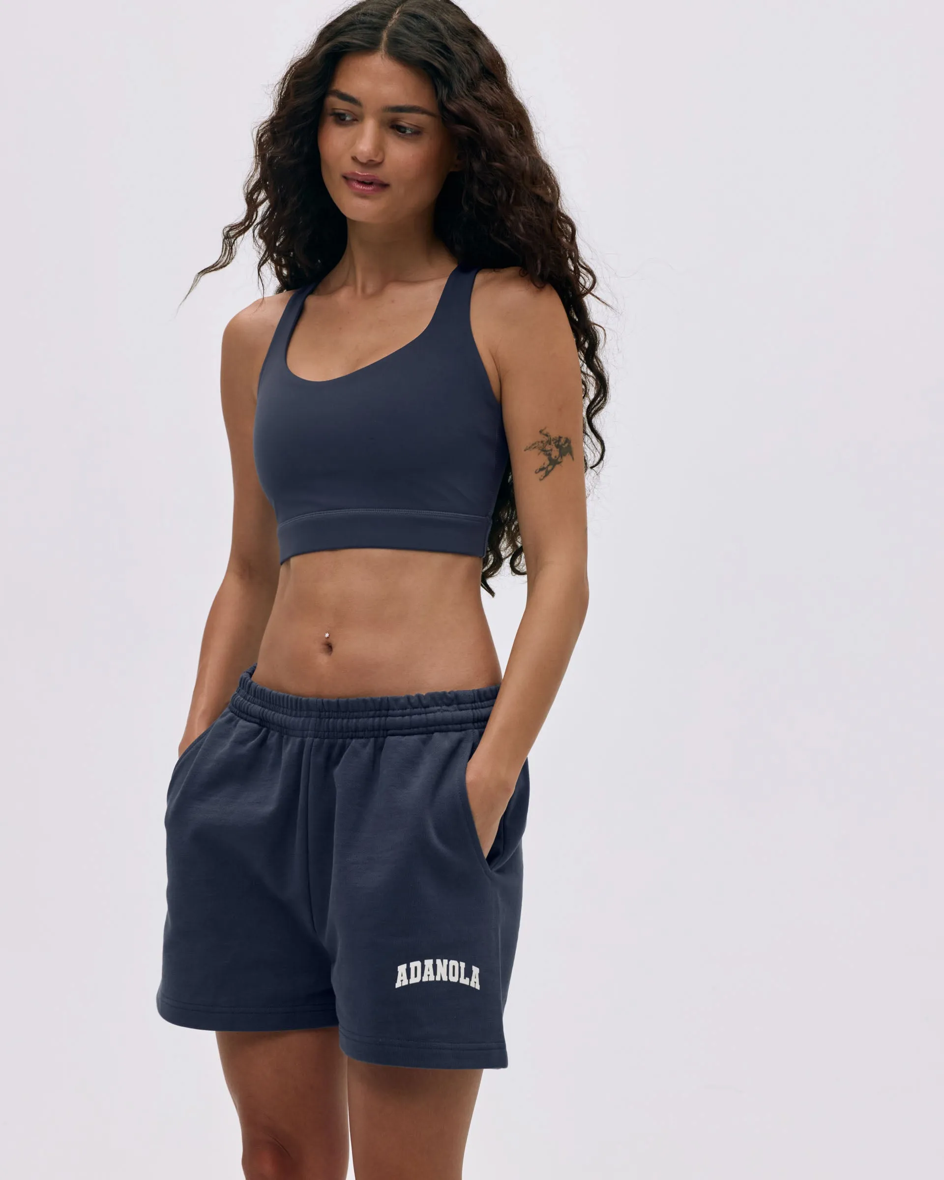 Varsity Sweat Shorts - Midnight Blue/Marshmallow White formal alternative