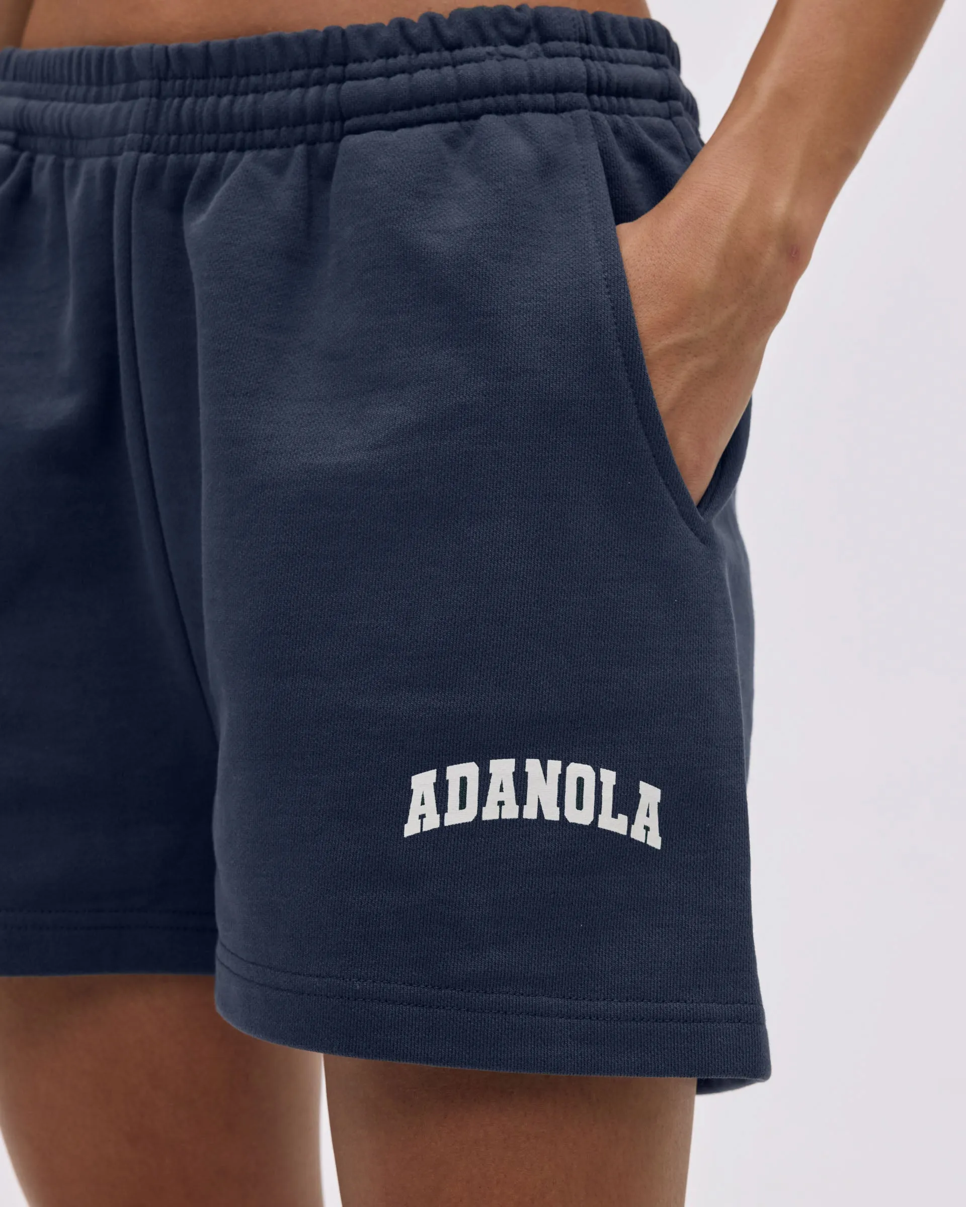 Light Fit Varsity Sweat Shorts - Midnight Blue/Marshmallow White