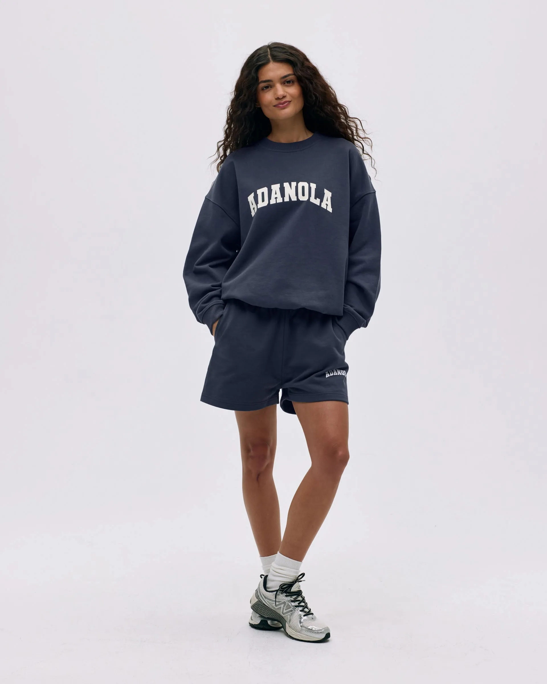 Varsity Sweat Shorts - Midnight Blue/Marshmallow White All Day Wear Fit Fashion Fit