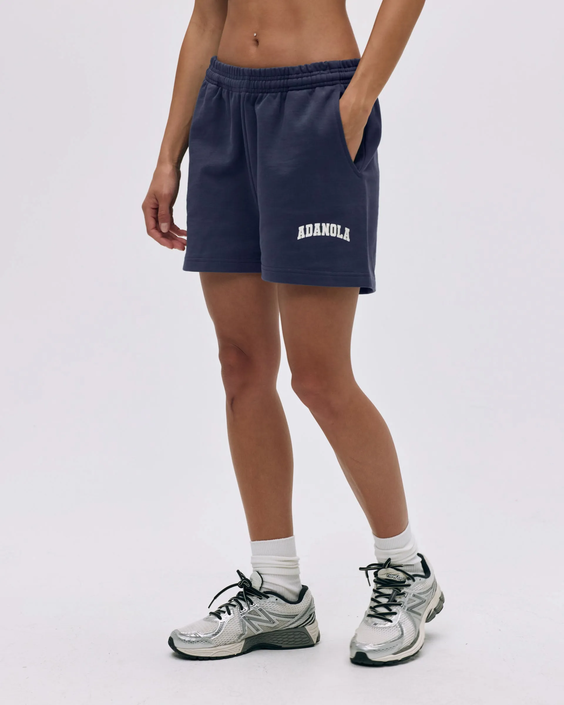Varsity Sweat Shorts - Midnight Blue/Marshmallow White Semi-formal