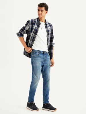 Men's 512 Blue Slim Tapered Fit Mid Rise Jeans Morning Stroll Fashion Lover Relaxed Style City Walk Trend Setter