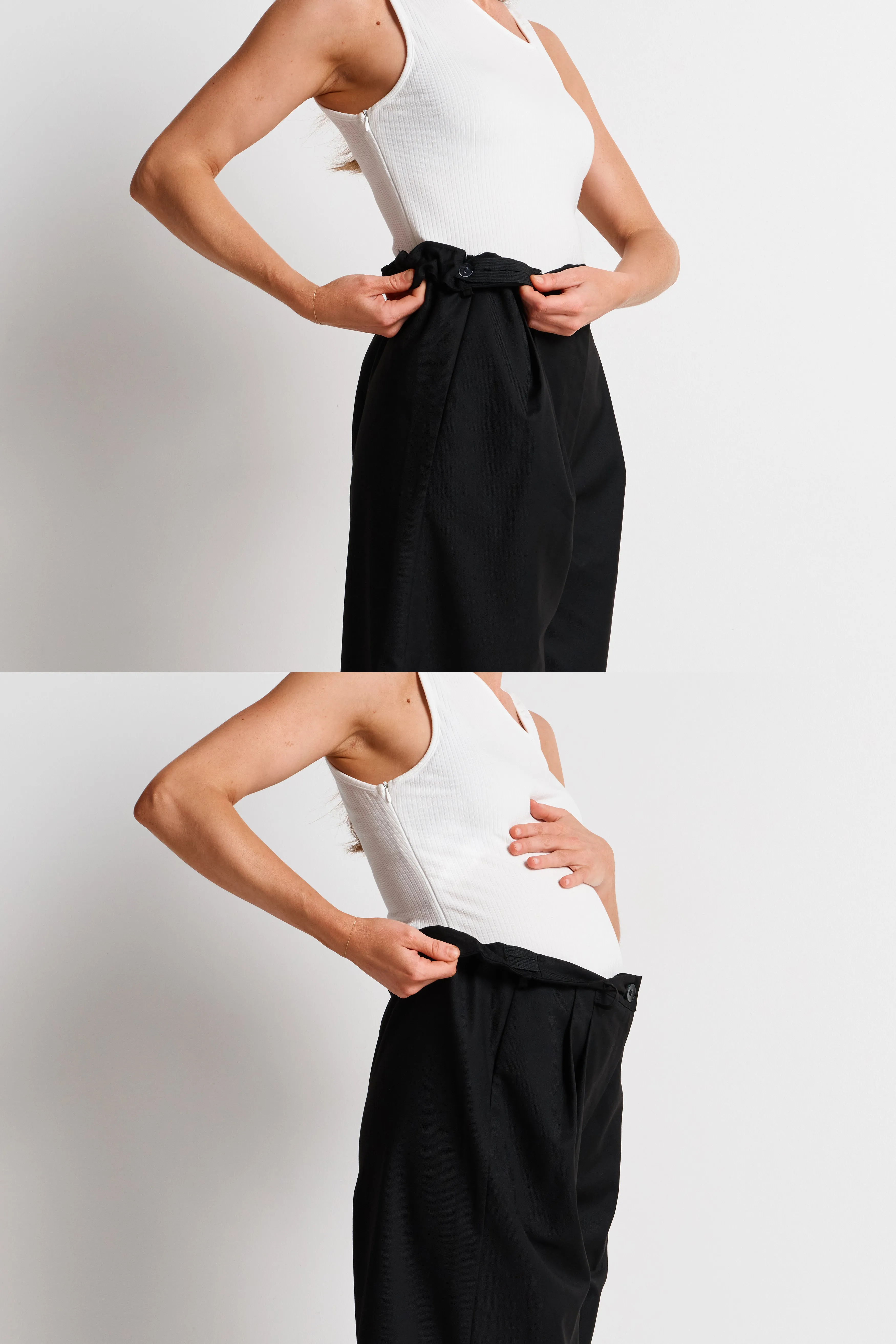 baby support Must Have Zadie Adjustable Wide Leg Trouser - Black